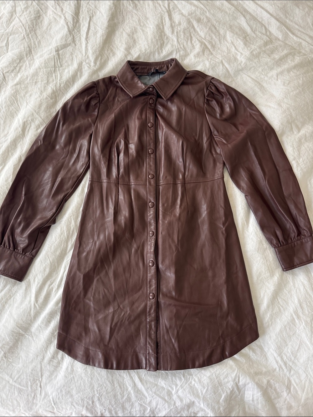 7 For All Mankind Chocolate Brown Faux Leather Dress